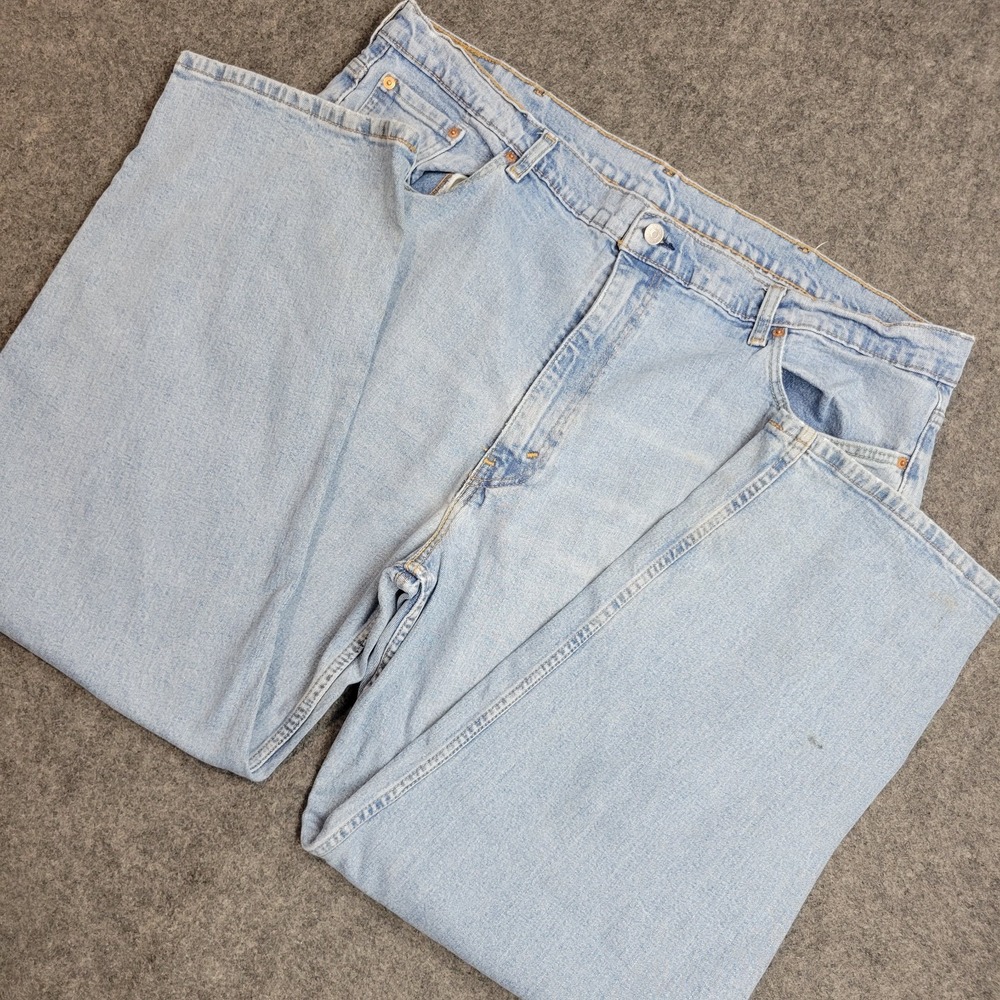 Levis 550 Jeans Mens 46x30 Blue Denim Light Wash Red Tab Americana Straight Leg